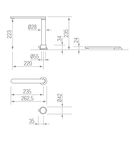 MONOMANDO TELESCOPIC CROMO