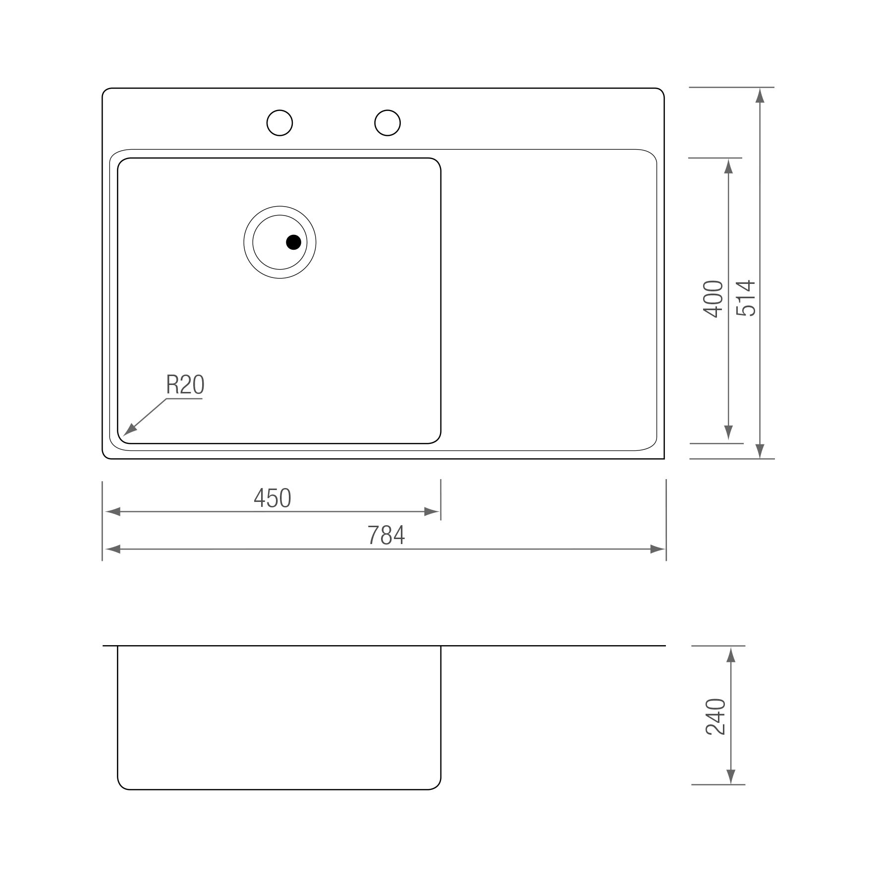 FREGADERO ZEN FG 78 A CE DCH