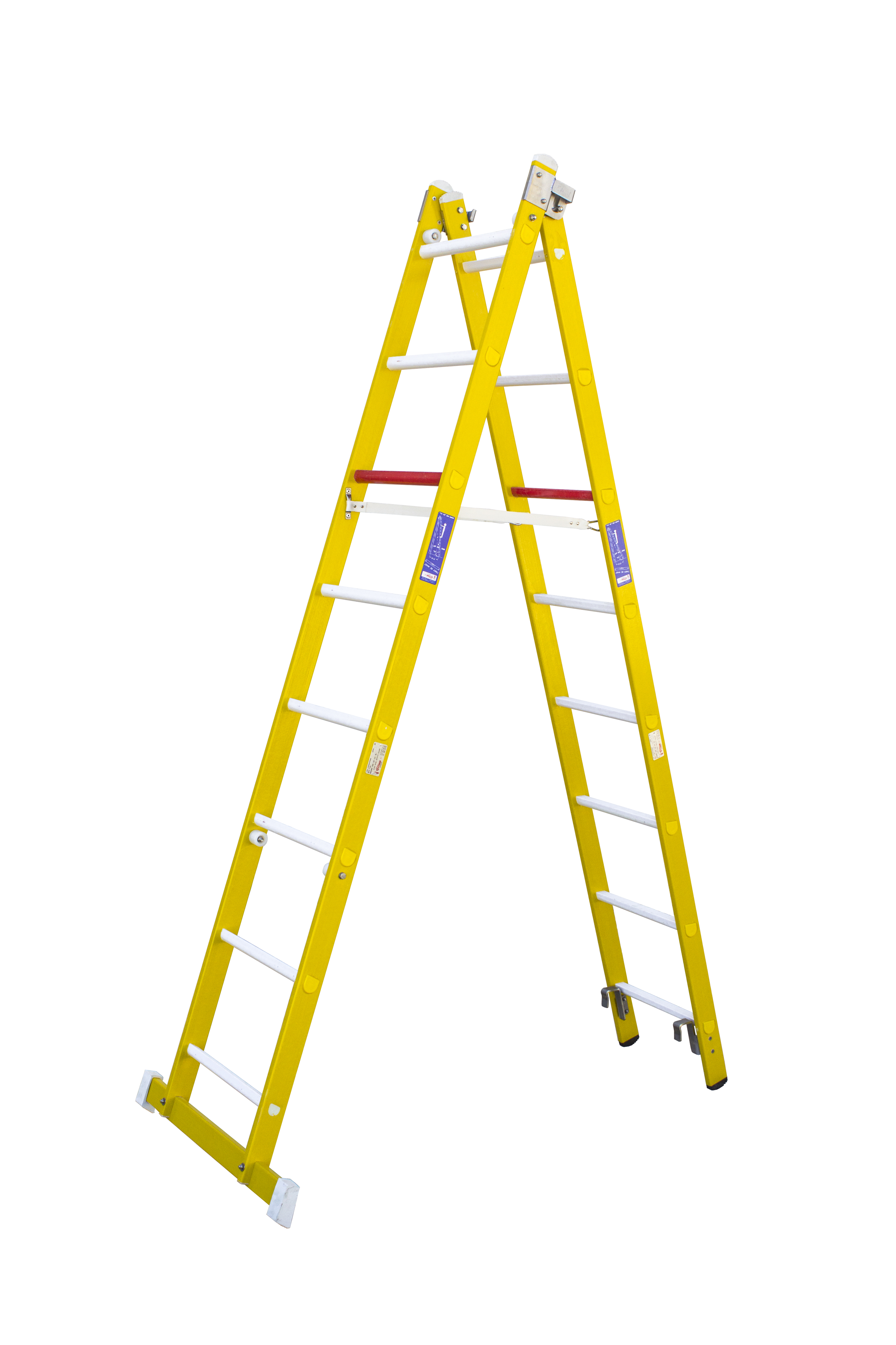 ESCALERA FIBRA COMBINADA 2X8 2,32-4,12