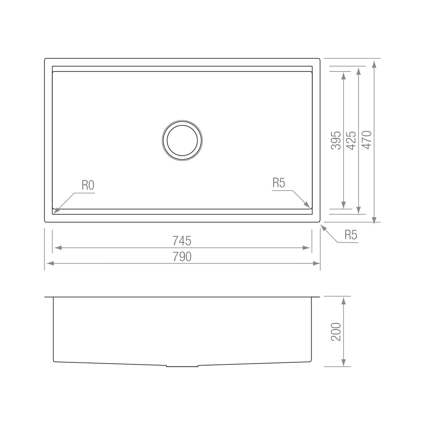 FREGADERO STEP C 80 C/ ACCESORIOS