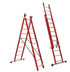 ESCALERA FIBRA 2X9 2,40+2,40 (4,05M)