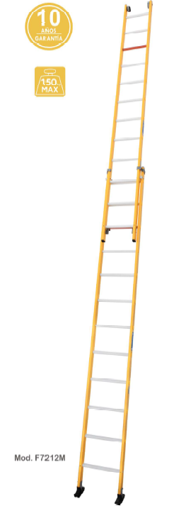 ESCALERA FIBRA EXT 2X12 (3,56-6,08) + PATAS REGULABLES