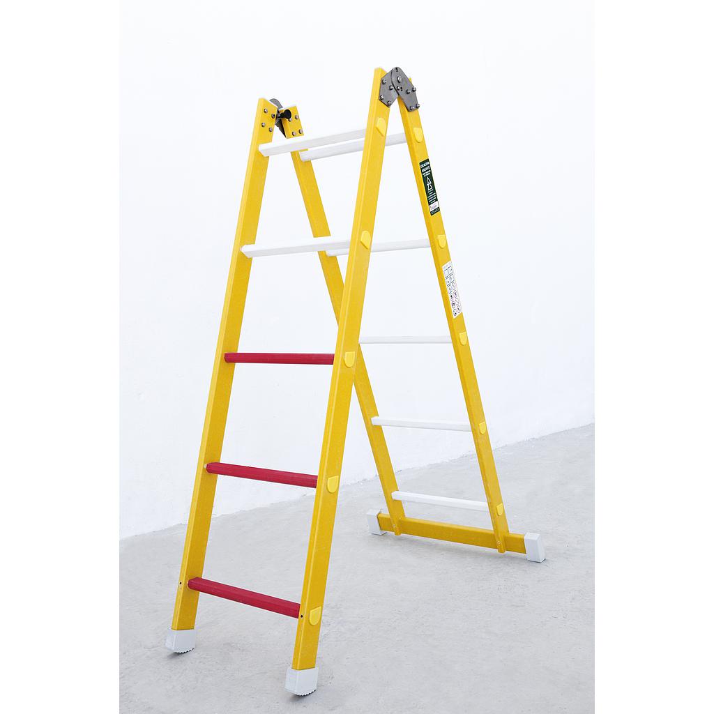 ESCALERA FIBRA 1 TRAMO 10P PLEGABLE 1,46-2,84