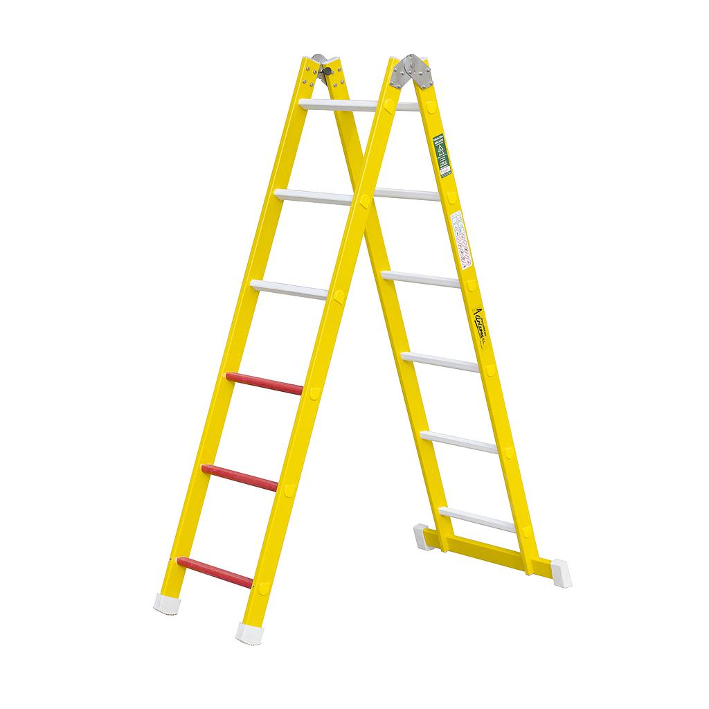 ESCALERA FIBRA 1 TRAMO 12P PLEGABLE 1,74-3,40