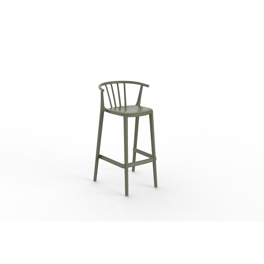 TABURETE WOODY ALTO GRIS VERDOSO
