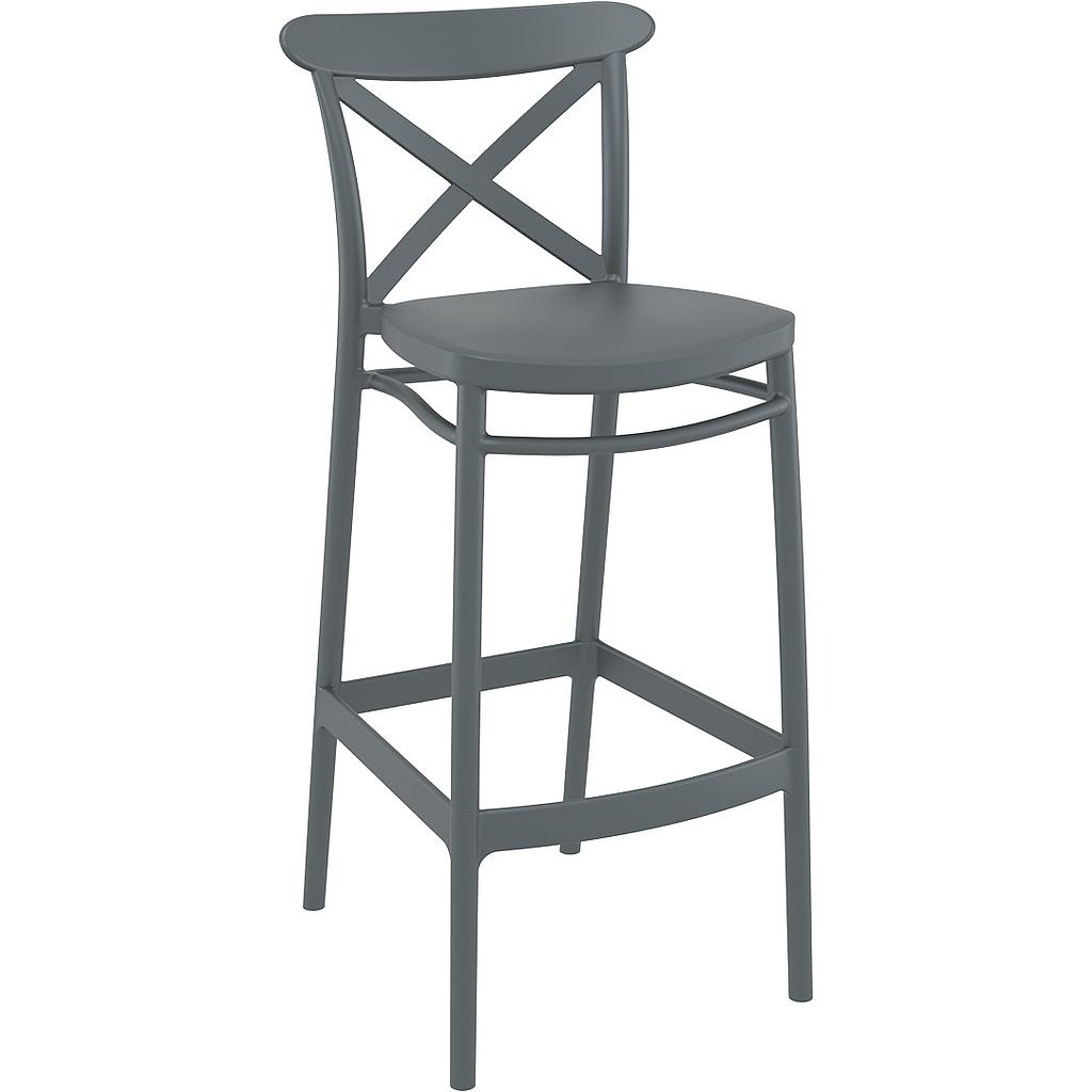 TABURETE CROSS BAR 75 GRIS OSCURO
